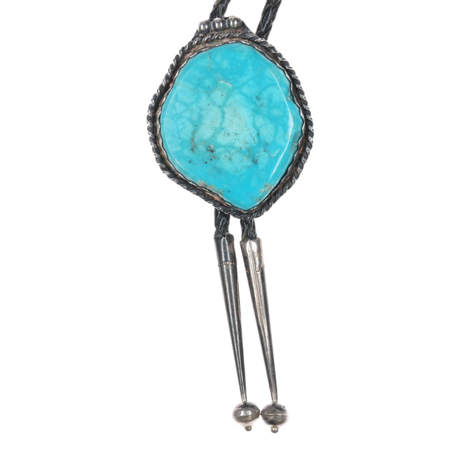 c1970 Native American Kingman turquoise sterling bolo tie