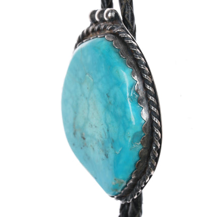 c1970 Native American Kingman turquoise sterling bolo tie