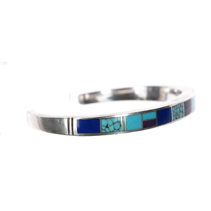 6.25" Supersmith David Rosales Sterling sugilite, lapis, turquoise cuff bracelet