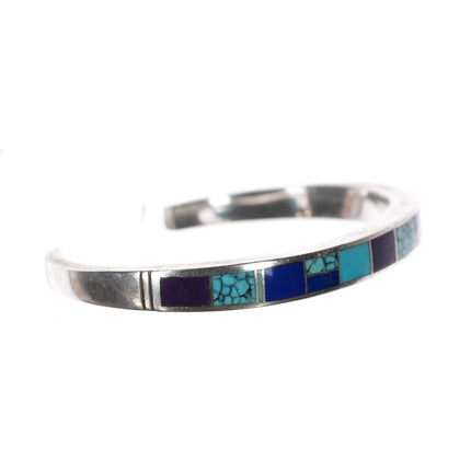 6.25" Supersmith David Rosales Sterling sugilite, lapis, turquoise cuff bracelet