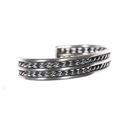 6.5" Vintage Navajo twisted silver wire cuff bracelet