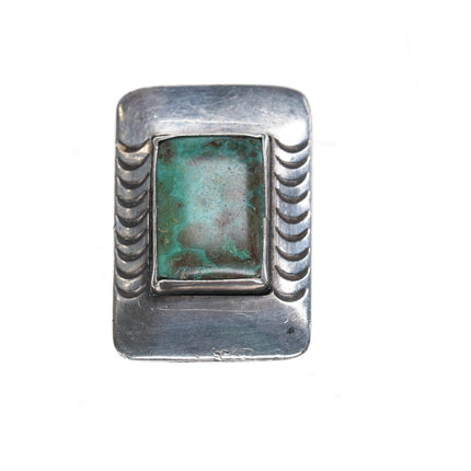 sz3.5 Vintage Native American silver green turquoise ring