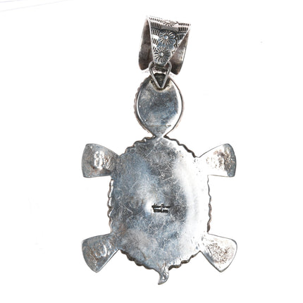 Huge Adam Fierro Mestizo sterling, turquoise,  spiny oyster turtle pendant