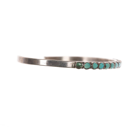 6.25" Dishta Zuni flush inlay slim sterling cuff bracelet