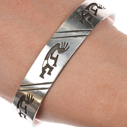 7.5" Val Tsosie Navajo sterling kokopelli cuff bracelet