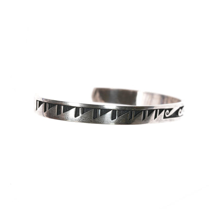 6.75" Steven Sockyma Hopi overlay sterling silver cuff bracelet