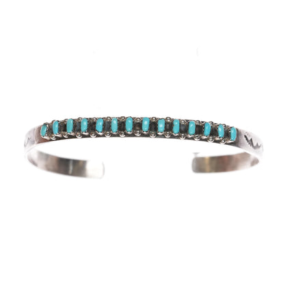 6" B Cachini Zuni sterling sleeping beauty turquoise row cuff bracelet