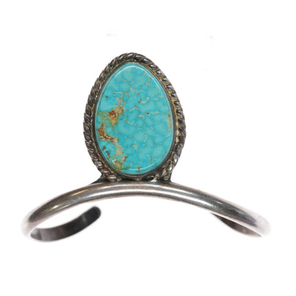 6.25" 1970's Native American sterling waterweb turquoise cuff bracelet