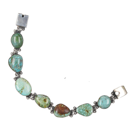 7.25" Federico Jimenez sterling and turquoise link bracelet