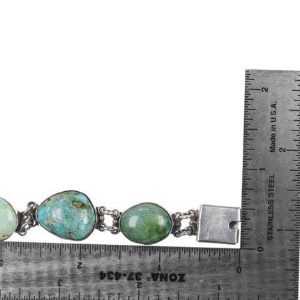 7.25" Federico Jimenez sterling and turquoise link bracelet