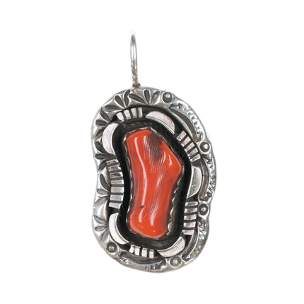 EG Navajo Sterling branch coral pendant