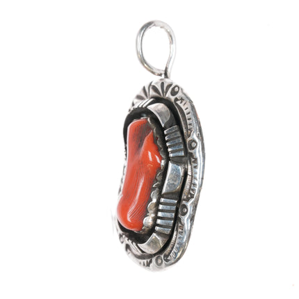 EG Navajo Sterling branch coral pendant