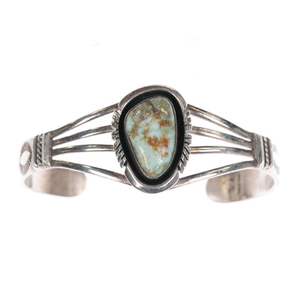 6.5" Frederick Chavez Navajo Sterling Dry Creek turquoise cuff bracelet