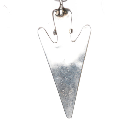 Vintage RE Zuni Native American sterling and turquoise arrowhead pendant/necklace