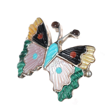 Tamara Pinto Zuni butterfly ring/earrings set sterling multi-stone inlay