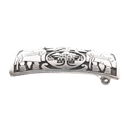 Vintage Hopi Overlay sterling belt buckle