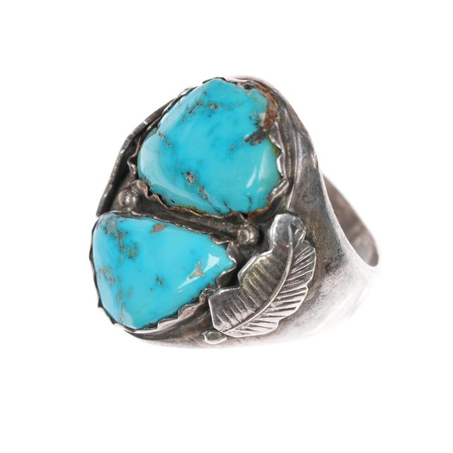 sz10.75 DP ZuniVintage Native American sterling  turquoise ring