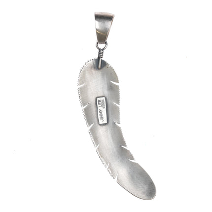 Big Jimmy Lee Navajo sterling feather pendant