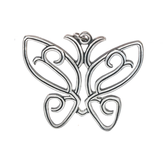 large Retired James Avery Butterfly Pendant in sterling