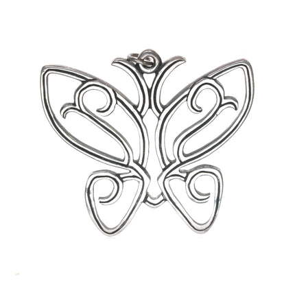 large Retired James Avery Butterfly Pendant in sterling