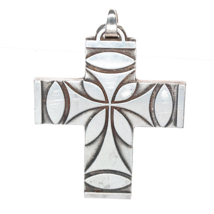 large Retired James Avery Cross Pendant in sterling