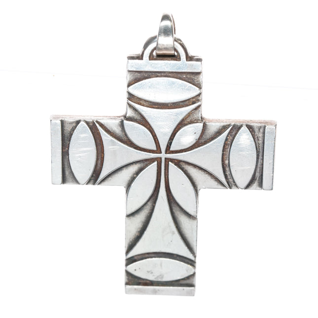 large Retired James Avery Cross Pendant in sterling