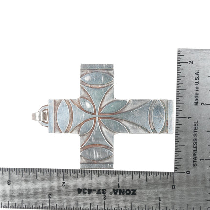 large Retired James Avery Cross Pendant in sterling