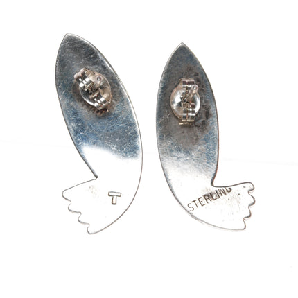 Floyd Namingha Lomakuyvaya Hopi sterling silver earrings in overlay style