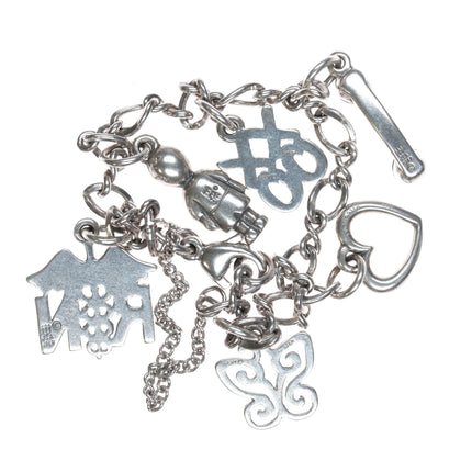 James Avery sterling charm bracelet with Phone, RN, Boy, Heart, xx00 etc