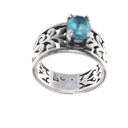 sz5.5 James Avery Blue Topaz filigree ring