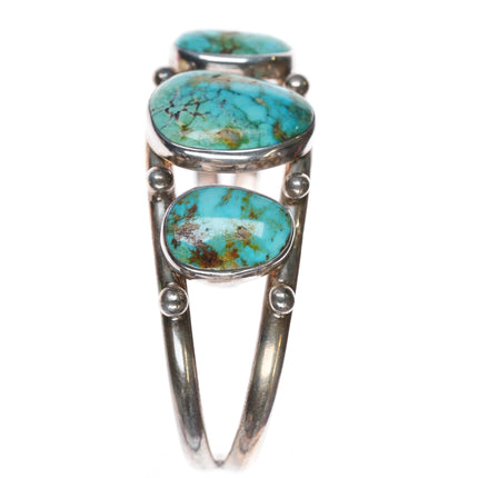 Michael Rogers Paiute sterling high grade turquoise cuff bracelet