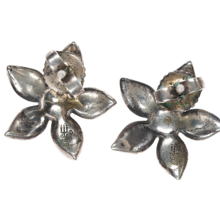 Retired James Avery 14k/Sterling blossom earrings