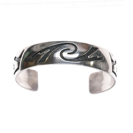 6" Bennett Kagenvema Hopi Silvercraft Guild Overlay cuff bracelet sterling