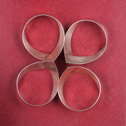 1980's Gusterman Post Modernist sterling napkin ring set