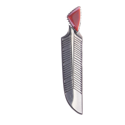 Kee Nez Navajo Modernist sterling feather pin with high grade coral