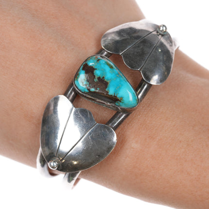 6 5/8" 50's-60's Navajo silver cuff bracelet with really nice turquoise