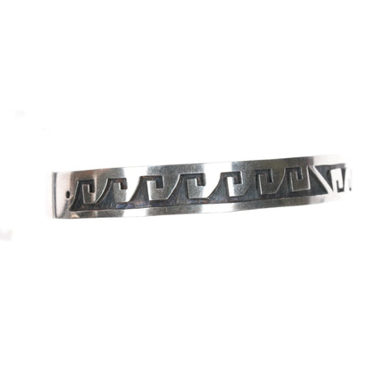 6 5/8" Robert Honyaktewa Hopi sterling cuff bracelet with overlay design