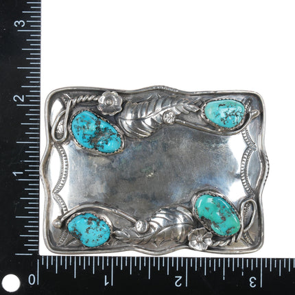 Vintage MB Navajo sterling and turquoise belt buckle