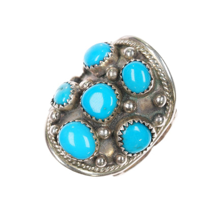 sz10 Sterling turquoise cluster ring Running Bear Shop