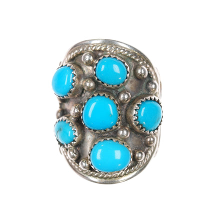 sz10 Sterling turquoise cluster ring Running Bear Shop