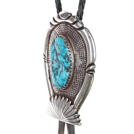 Huge c1960 c-31 Robert and Bernice Leekya bolo tie sterling/turquoise