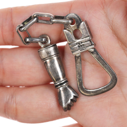 Vintage Sterling Figa Fist Keychain