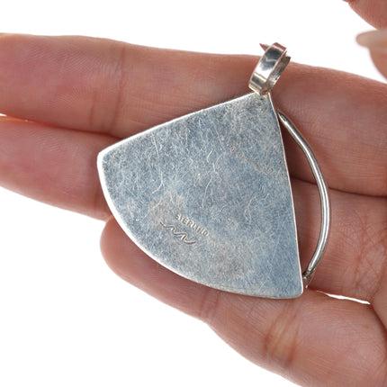 Retro Sterling Montana Agate pendant