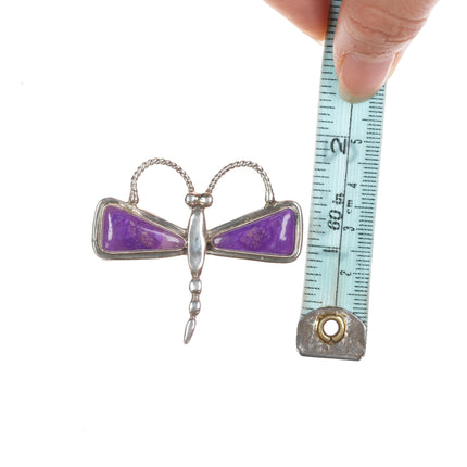 Melvin Francis Navajo Sugilite Sterling  Dragonfly pin