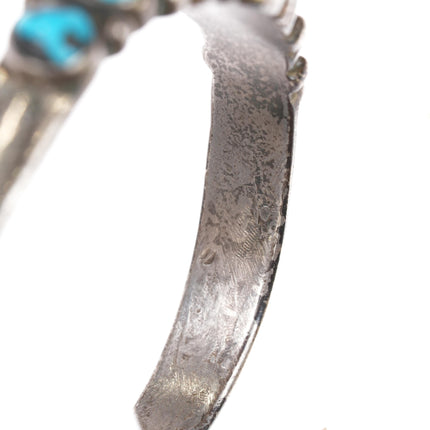 6 3/8" 1950's Blue Diamond Turquoise Navajo sterling cuff bracelet