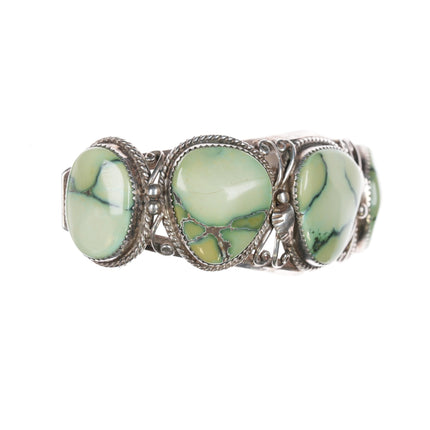 7" Richard T. Thomas Navajo sterling and variscite cuff bracelet