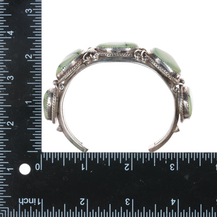 7" Richard T. Thomas Navajo sterling and variscite cuff bracelet