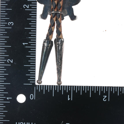 c1950 Zuni Knifewing bolo tie sterling inlay