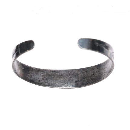 6.25" c1940's Navajo hand stamped silver cuff bracelet