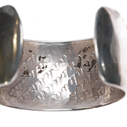 7" Bernard Dawahoya (1936-2010) Hopi Overlay silver cuff bracelet